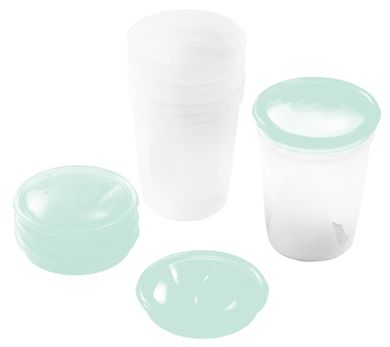 BabyOno, pojemniki do przechowywania pokarmu, 4 szt. + ustnik