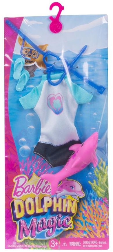 Barbie, Akcesoria wakacyjne, strój kąpielowy + szczeniaczek, zestaw akcesoriów