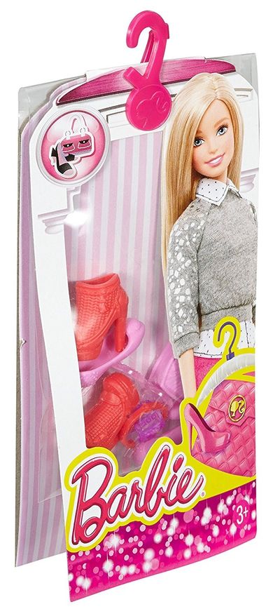 Barbie, Dodatki do ubranek, zestaw różowo-czerwonych akcesoriów