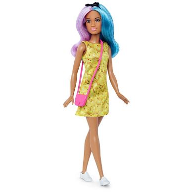 Barbie Fashionistas, Modne przyjaciółki, 42 Blue Violet, Petite, lalka z ubrankami, zestaw