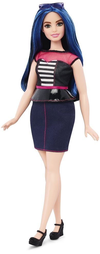 Barbie Fashionistas, Modne przyjaciółki, Słodkie paski, lalka Curvy