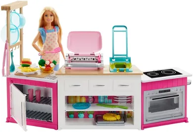 Barbie, Idealna kuchnia, światło i dźwięk, zestaw z lalką