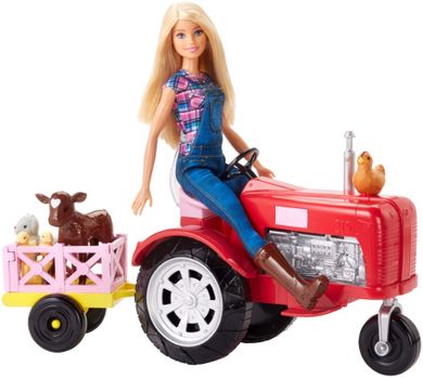 Barbie, Kariera, lalka farmerka i traktor, zestaw z akcesoriami