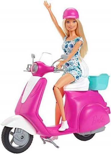Barbie, lalka i skuter, zestaw