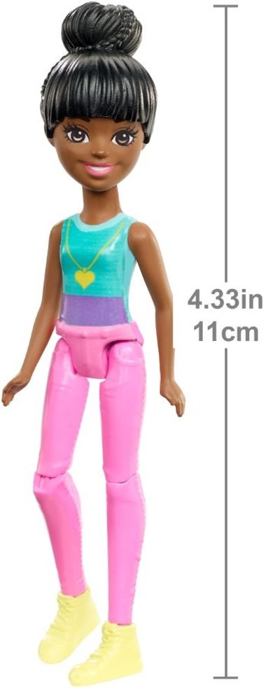 Barbie, On the Go, lalka w niebiesko-różowym stroju