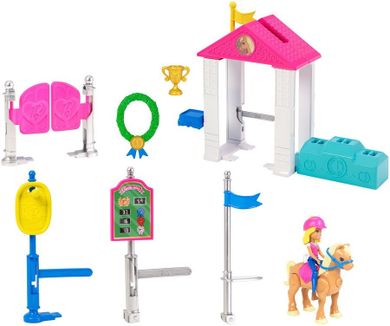 Barbie, On the Go, Wyścig kucyków, zestaw z kucykiem i lalką