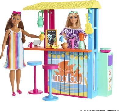 Barbie, Plażowy bar, zestaw akcesoriów bez lalki