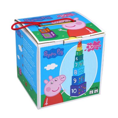 Barbo Toys, Świnka Peppa, kartonowa piramida, 10 klocków