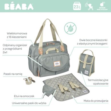 Beaba, Geneva II, torba dla mamy, frosty green