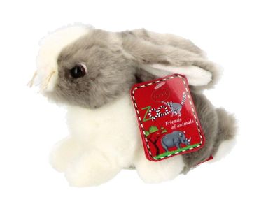 Beppe, Króliczek, maskotka, szaro-biały, 16 cm