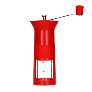 Bialetti, młynek do kawy, ręczny, żarnowy, czerwony