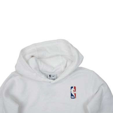 Bluza chłopięca z kapturem, biała, Nike NBA Team Logo Fleece