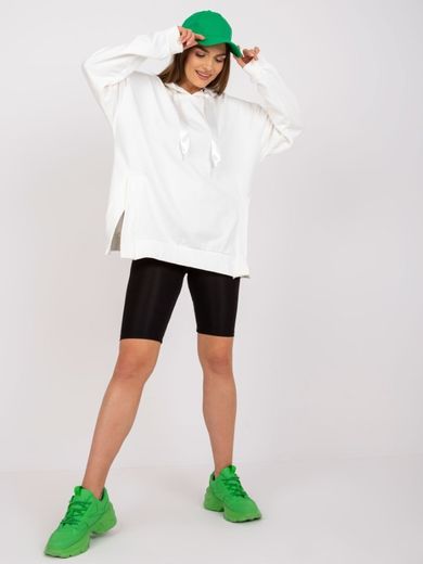 Bluza damska z kapturem, ecru, Ex Moda