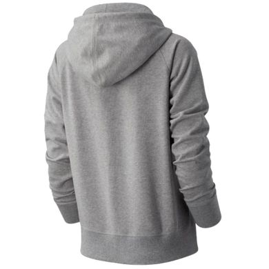 Bluza damska z kapturem, rozpinana, szara, New Balance Hoodie