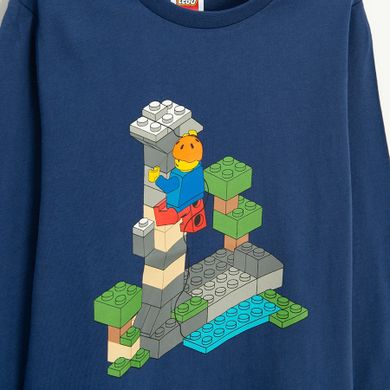 Bluzka chłopięca z długim rękawem, granatowa, LEGO