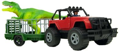 Boley, pojazd z przyczepą i figurką dinozaura