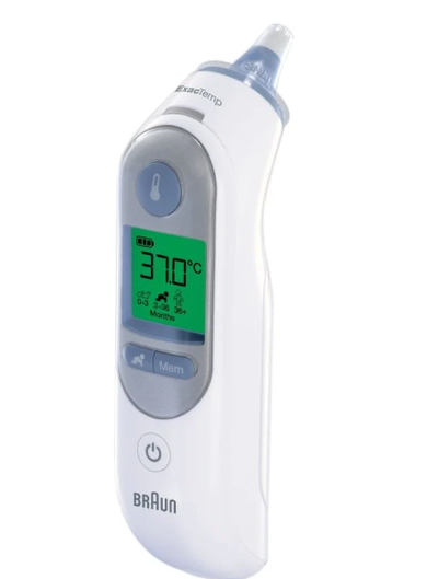 Braun, ThermoScan, termometr do ucha, pomiar kontaktowy, IRT6520, biały