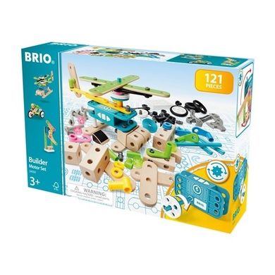 Brio Builder, Zestaw z silniczkiem, klocki konstrukcyjne, 120 elementów