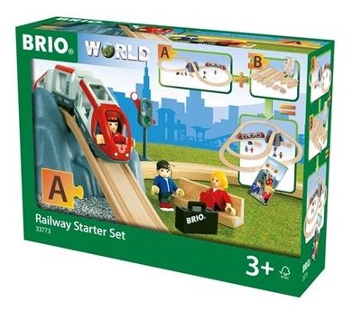 Brio World, Kolejka drewniana, zestaw startowy, 26 elemenów