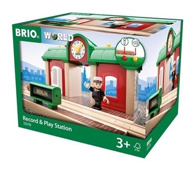 Brio World, Stacja kolejowa z nagrywarką, zabawka drewniana