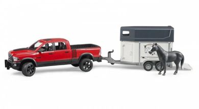 Bruder, RAM 2500 Power Wagon, auto z przyczepą do przewozu koni