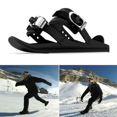 Buty narciarskie, krótkie narty, czarne