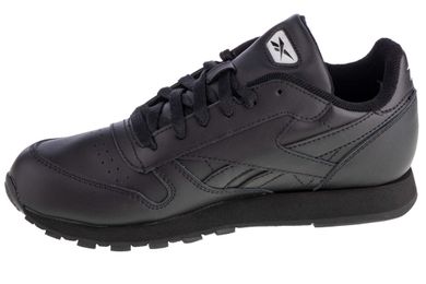 Buty sportowe dziecięce, czarne, Reebok Classic Leather Jr