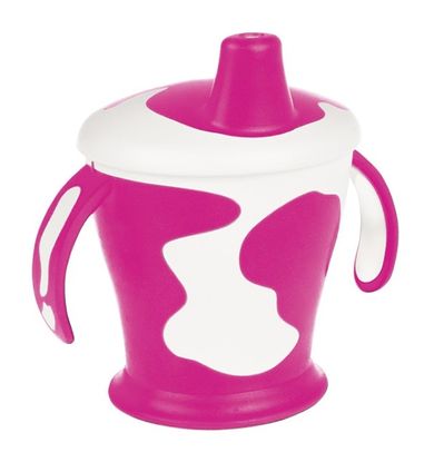 Canpol babies, Krówka, kubek niekapek, różowy, 250 ml
