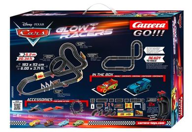 Carrera Go, Auta, Glow Racers, tor wyścigowy, 6,2m, zestaw z 2 pojazdami, 1:43