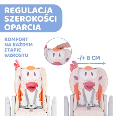 Chicco, Polly 2 Start, krzesełko do karmienia, Francy Chick