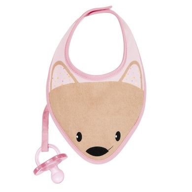 Chicco, śliniak z gryzakiem, różowy, 4m+