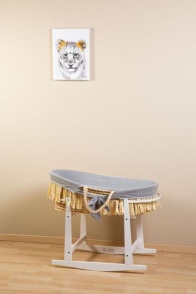 Childhome, Boho, kosz Mojżesza z materacem + pokrowiec Jersey Grey