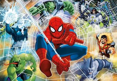 Clementoni, Spider-Man, puzzle fluorescencyjne, 104 elementy