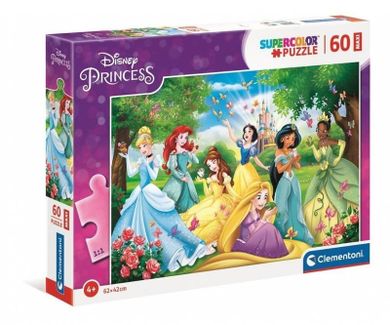 Clementoni, Super Color, Księżniczki Disneya, puzzle maxi, 60 elementów