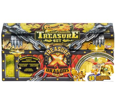 Cobi, Treasure X, Dragons Gold, skrzynia, zestaw niespodzianka, figurki, 3 szt.