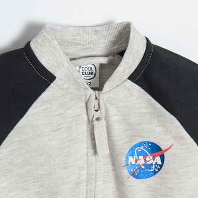 Cool Club, Bluza chłopięca, rozpinana, szara, NASA
