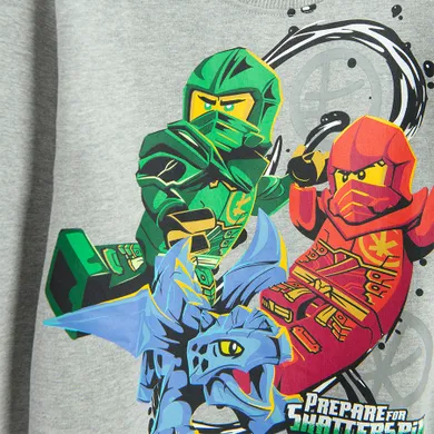 Cool Club, Bluza chłopięca, szara melanż, LEGO Ninjago