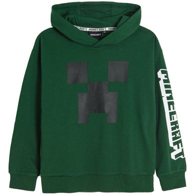 Cool Club, Bluza chłopięca z kapturem, ciemnozielona, Minecraft