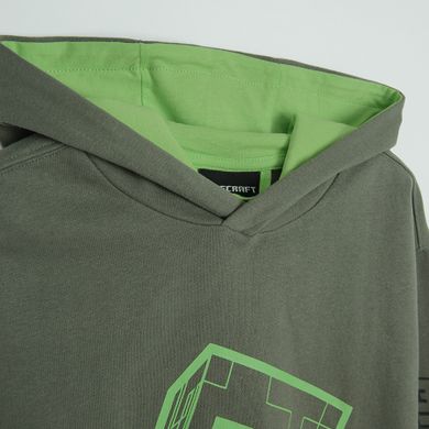 Cool Club, Bluza chłopięca z kapturem, khaki, Minecraft