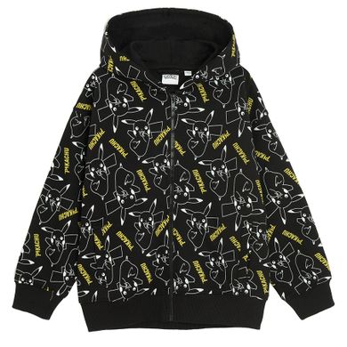 Cool Club, Bluza chłopięca z kapturem, rozpinana, czarna, Pokemon