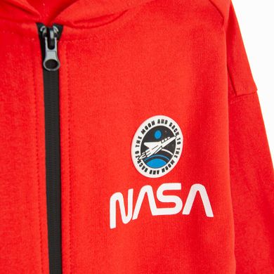 Cool Club, Bluza chłopięca z kapturem, rozpinana, czerwona, NASA