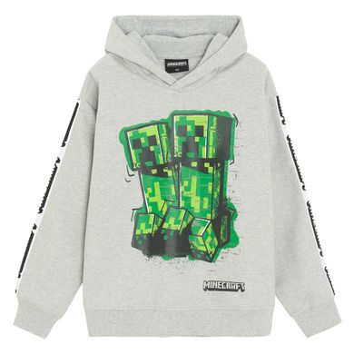 Cool Club, Bluza chłopięca z kapturem, szara, Minecraft