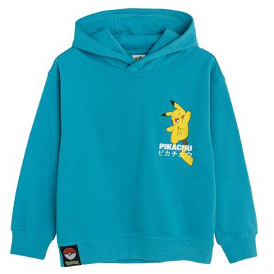 Cool Club, Bluza chłopięca z kapturem, turkusowa, Pokemon