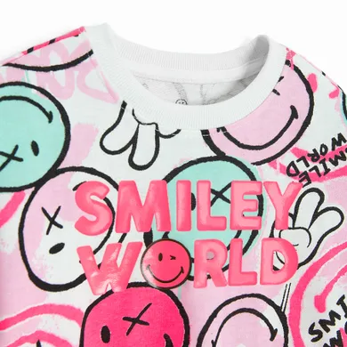 Cool Club, Bluza dziewczęca, biała, SmileyWorld