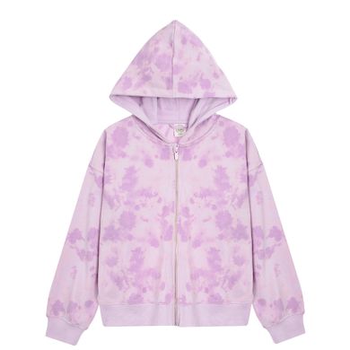 Cool Club, Bluza dziewczęca z kapturem, rozpinana, fioletowa, tie dye