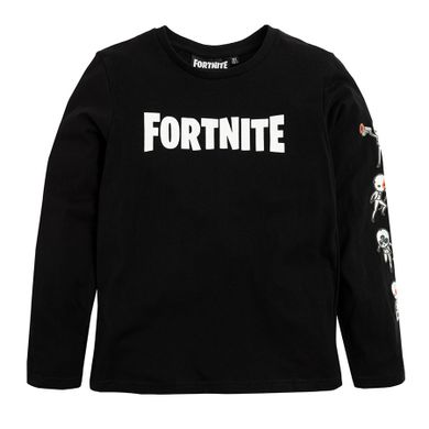 Cool Club, Bluzka chłopięca z długim rękawem, czarna, Fortnite