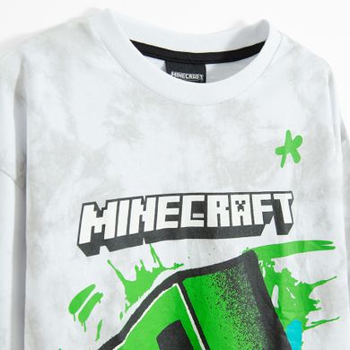 Cool Club, Bluzka chłopięca z długim rękawem, szara, Minecraft
