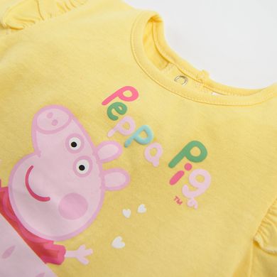 Cool Club, Bluzka dziewczęca z krótkim rękawem, żółta, Świnka Peppa