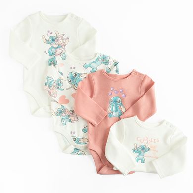 Cool Club, Body dziewczęce z długim rękawem, mix, Lilo i Stitch, zestaw, 4 szt.