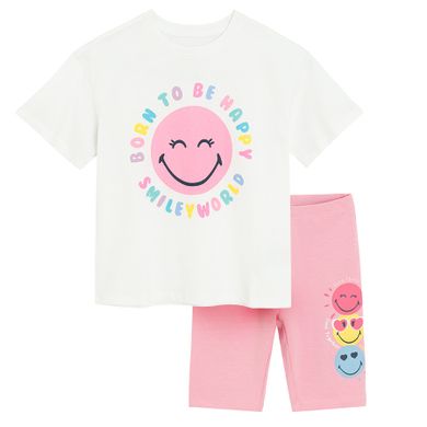 Cool Club, Komplet dziewczęcy, T-shirt, Legginsy kolarki, mix, SmileyWorld